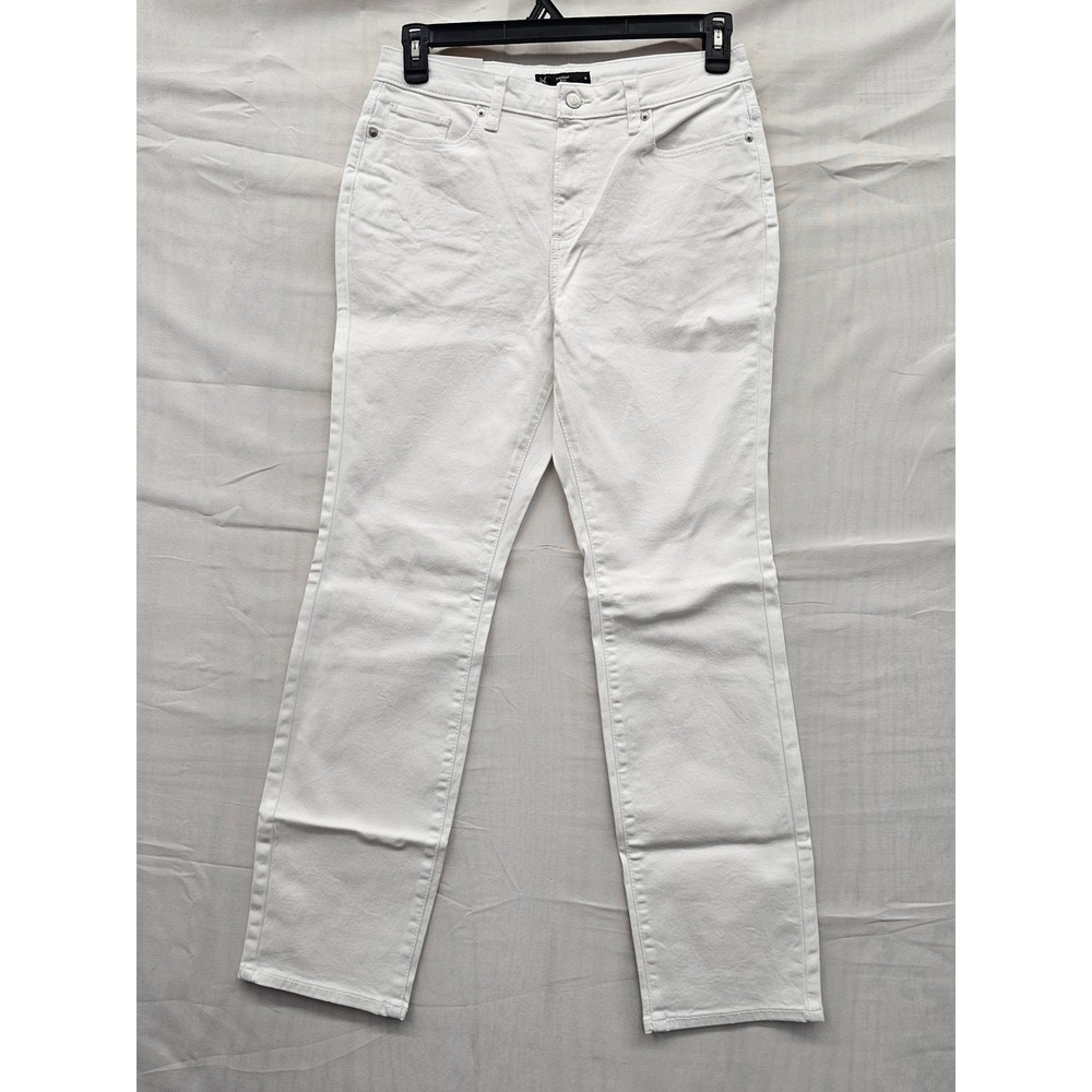 Member's Mark Womens Straight High Rise Jeans White Cotton‎ Blend Casual Size 8